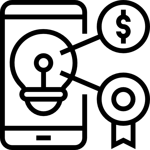 Gamification smartphone illumination dollar symbol icon