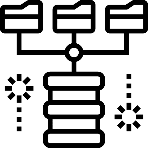 Distributed education distributed folders icon