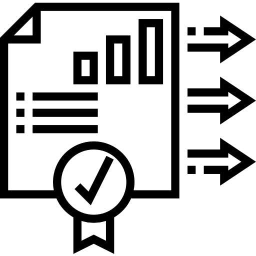 Stats study pie chart arrows icon