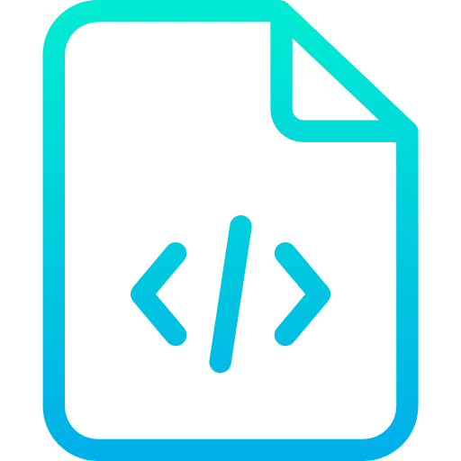 Coding programming language file signs icon