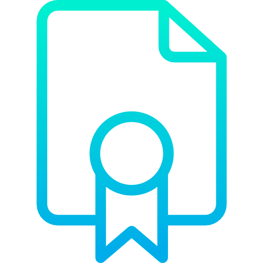 Certificate diploma patent certificate icon