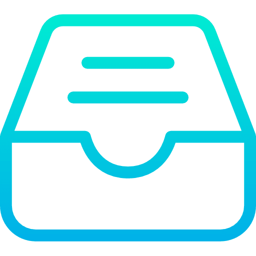 Inbox office material files and folders storage icon