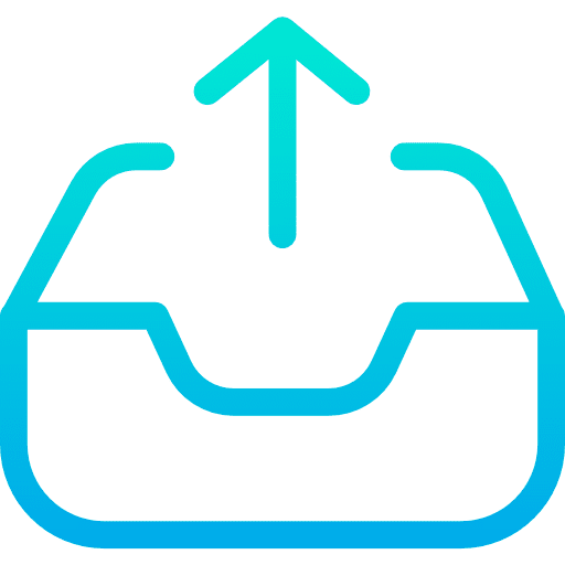 Outbox multimedia direction networking icon