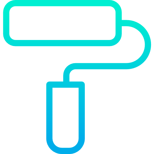 Paint roller construction and tools painter art and design icon