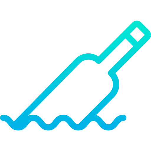 Bottle communications message water icon