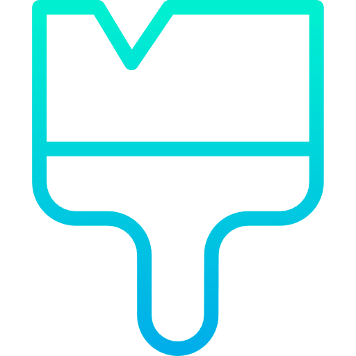 Paint brush art and design tools and utensils paint brush icon