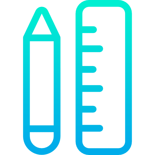 Ruler pen pencil ruler icon