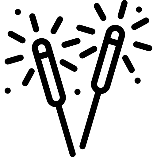 Sparkler birthday and party entertainment fireworks icon