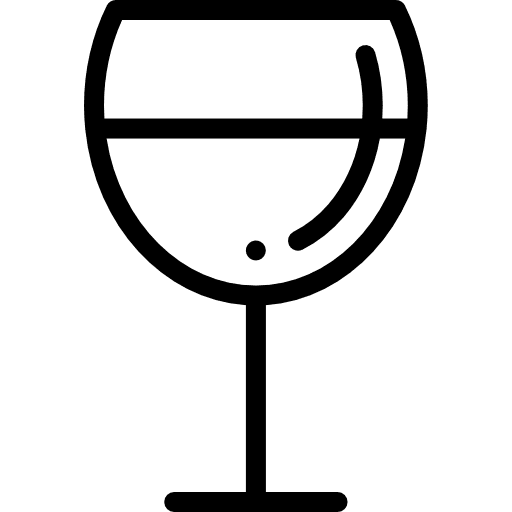 Wine glass drinks food cup icon