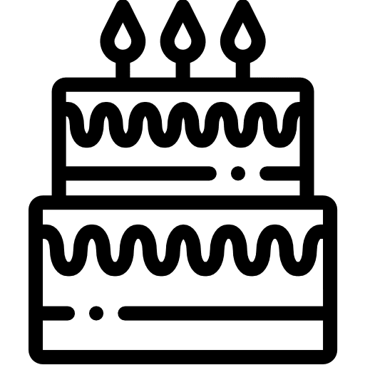 Birthday cake bakery candles food and restaurant icon