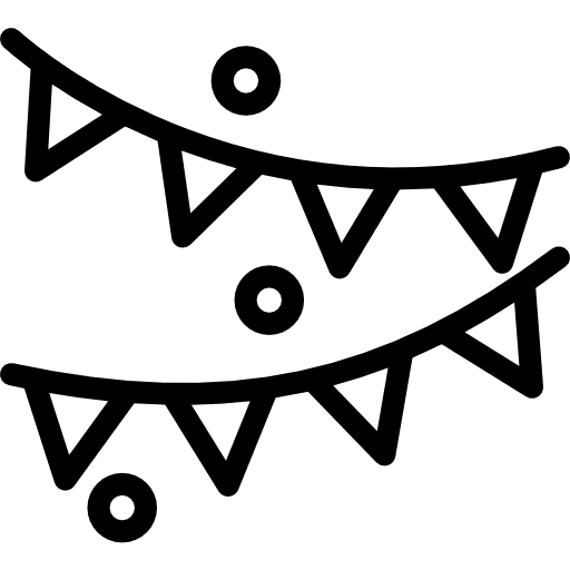 Garland party ornaments fun icon