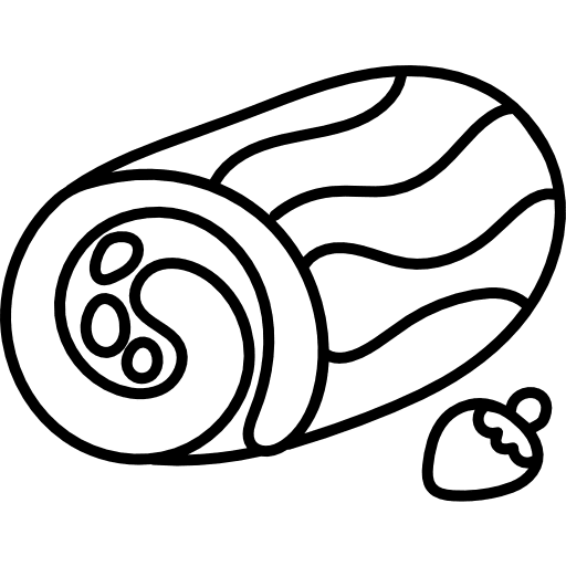 Roll cake sweet baker cake icon