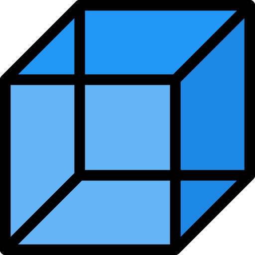 Cube geometrical shapes and symbols 3d icon
