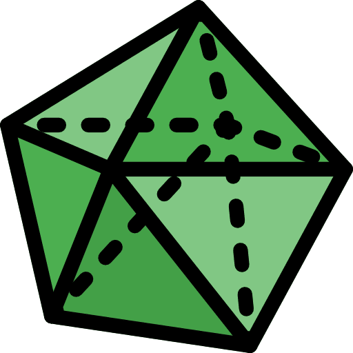 Dodecahedron geometry polygonal shapes and symbols icon