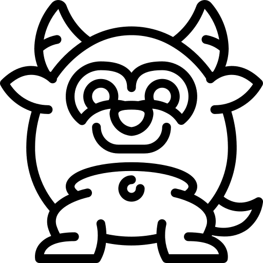 Monster horn fear scary icon