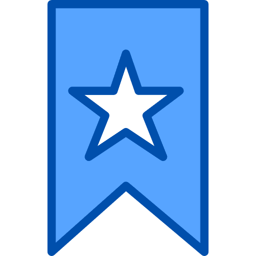 Insignia bookmark shapes and symbols badge icon