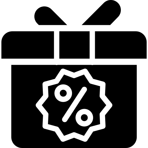 Discount present shop black friday icon