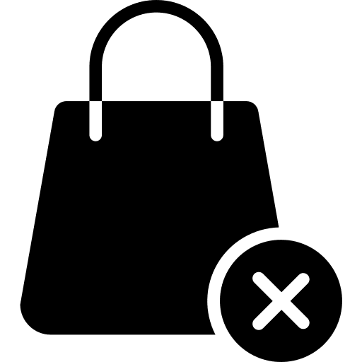 Shopping bag cancel commerce online store icon