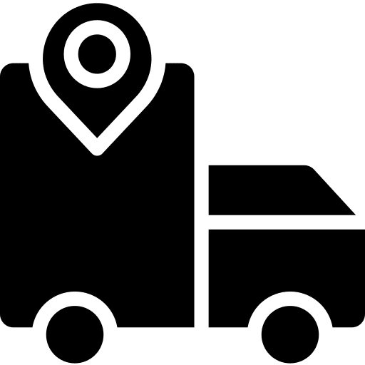 Location track truck transportation icon
