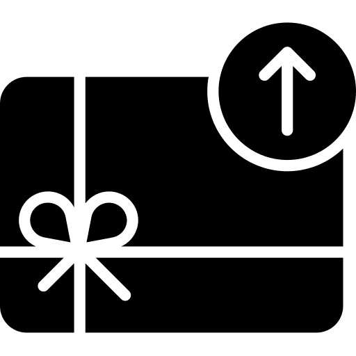 Gift card commerce and shopping card payment method icon