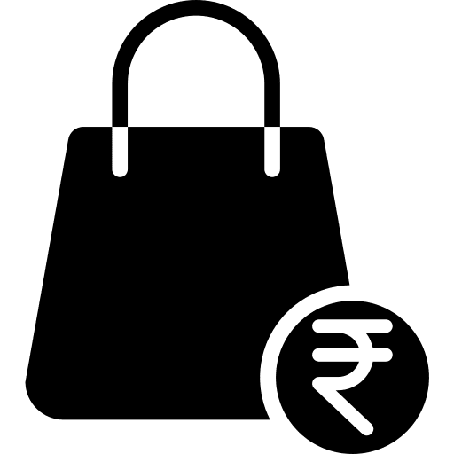 Rupees bag shopper shopping bag icon