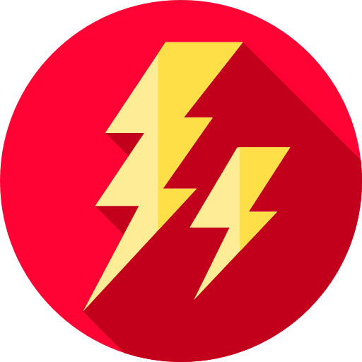 Thunder lightning electrical shock icon