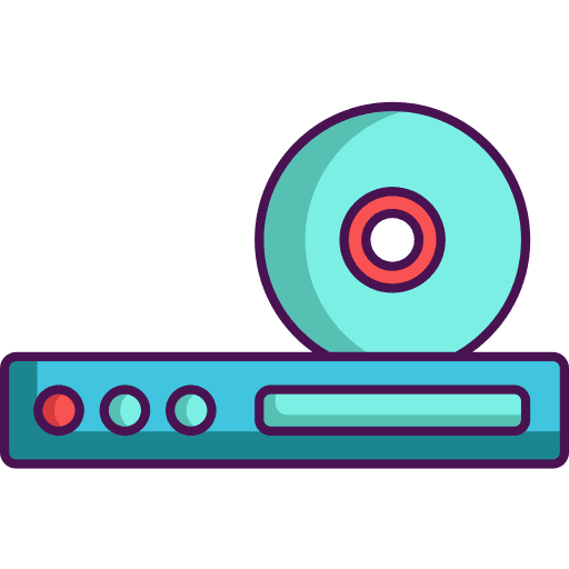 Cd player music and multimedia video player hard drive icon
