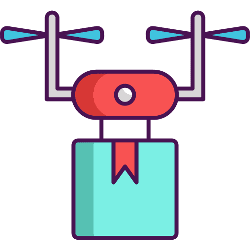 Drone delivery box delivery transport icon