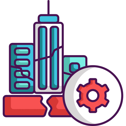 Earthquake cracked ground disaster icon