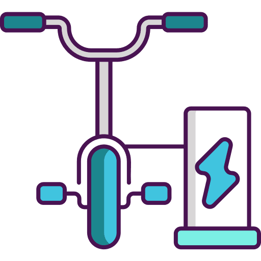 Electric bicycle transportation sports cycling icon