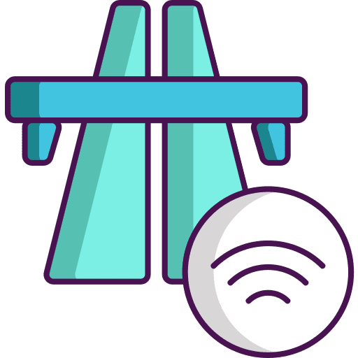 Highway transportation bridge traffic signal icon