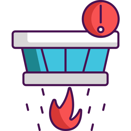 Smoke detector communications fire sensor icon