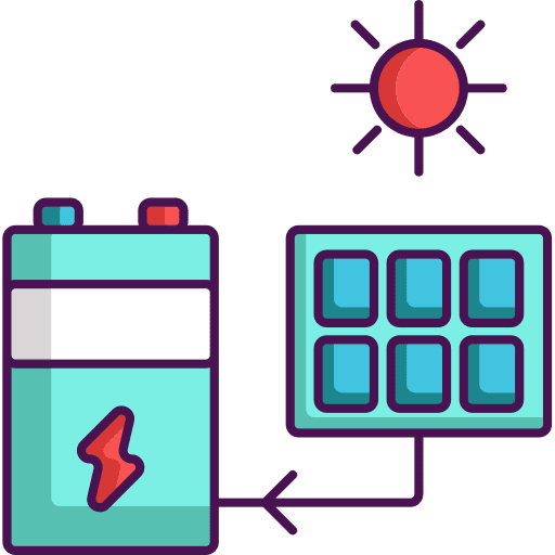 Solar energy engineering technology robot icon