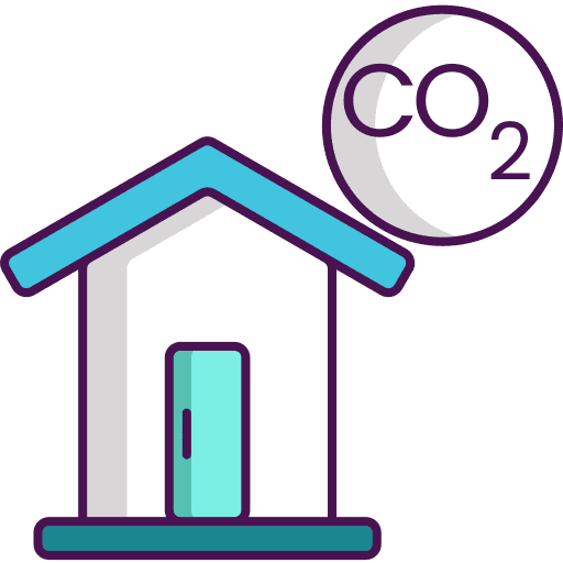 Co2 house architecture and city household icon