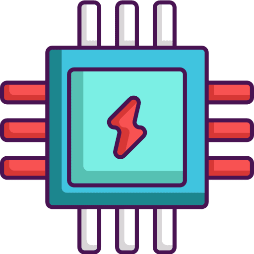 Power chip technology processing icon