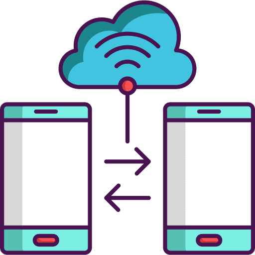 Data transfer laptop data transfer communications icon