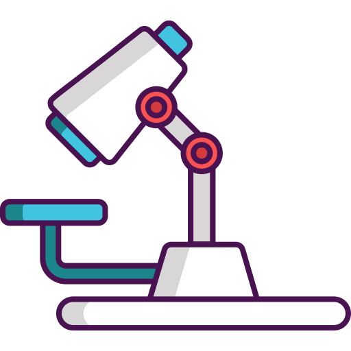 Research science microscope observation icon