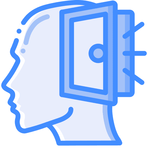 Open mind user mind psychology icon