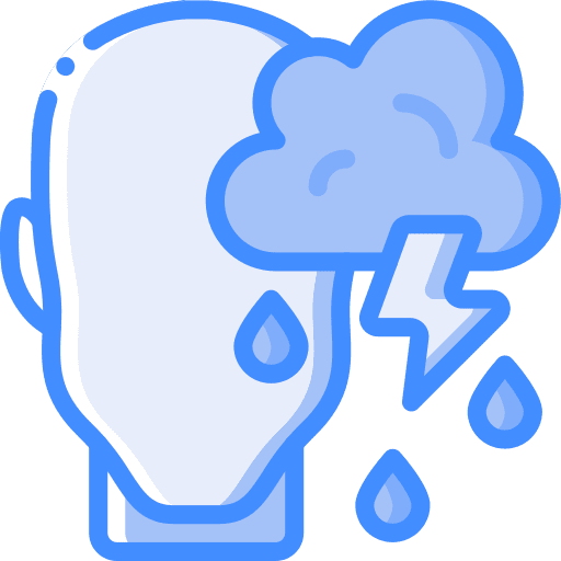 Depression user brain psychology icon