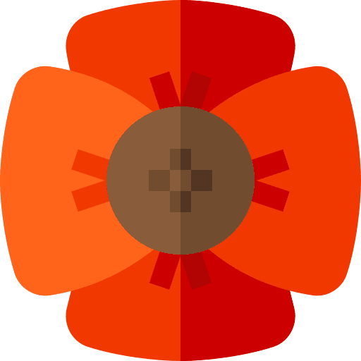 Poppy petals flower botanical icon