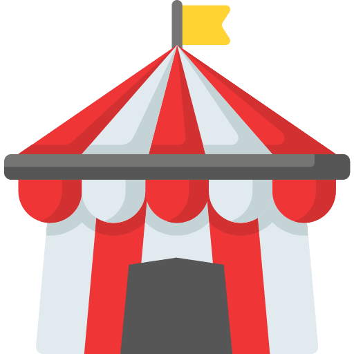 Circus buildings entertainment tent icon