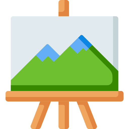 Easel painting art paint icon