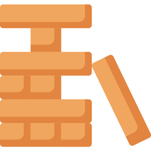 Jenga tower block wooden icon