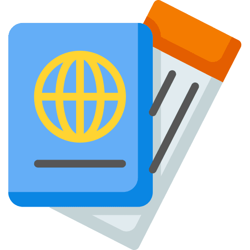 Passport holidays files and folders travel icon