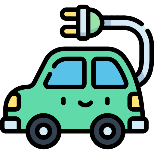 Electric car transportation hybrid domotics icon