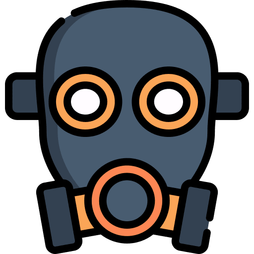 Gas mask industry security biological hazard icon