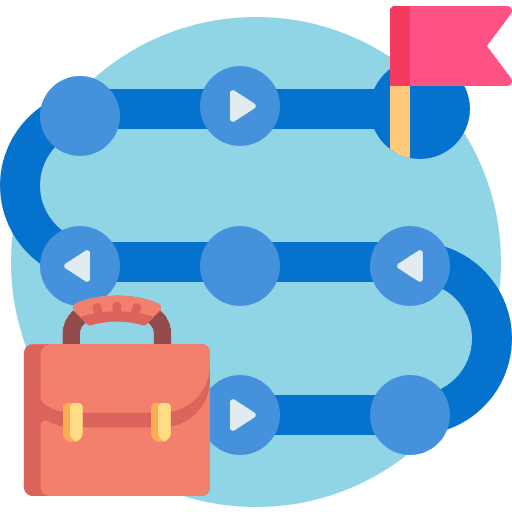 Career suitcase briefcase path icon