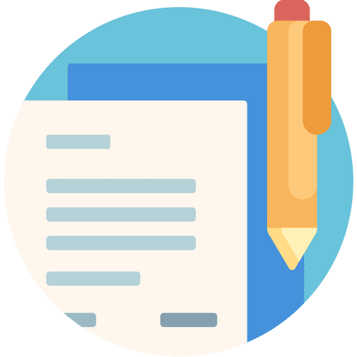 Document signing pen inscription icon