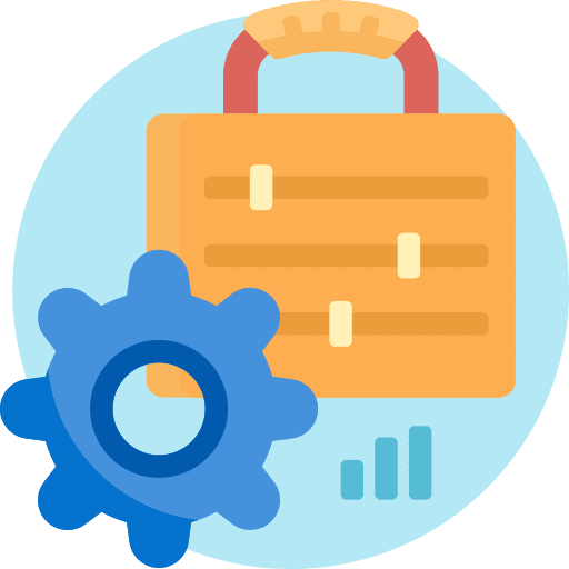 Manager suitcase file gear icon