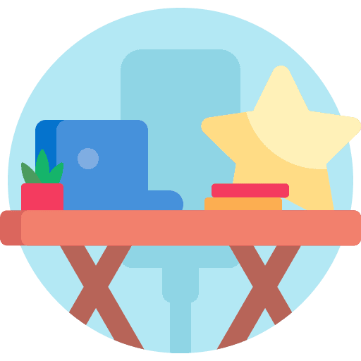 Workplace electronics studio furniture and household icon